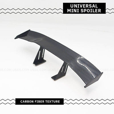 UNIVERSAL MINI CARBON Fiber Pattern Spoiler Car Rear Tail Wing