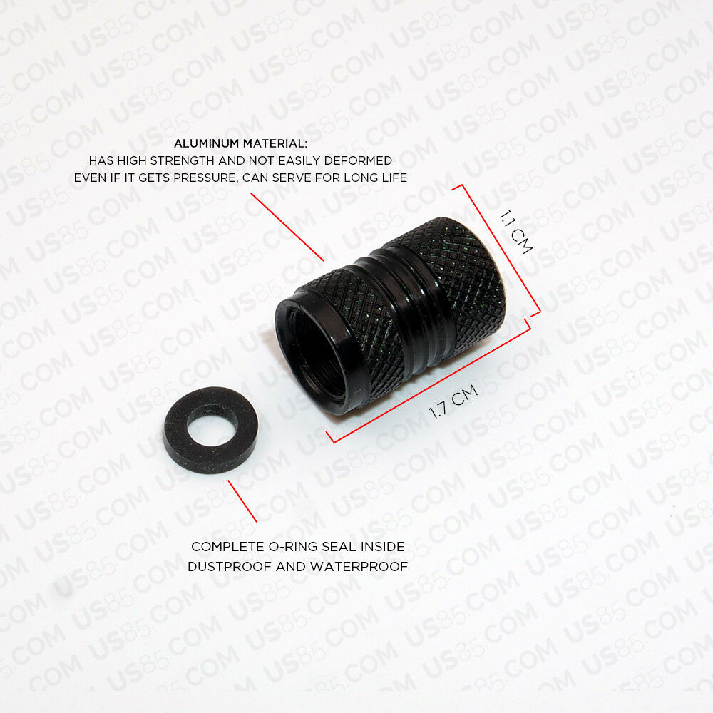 Universal Aluminum Auto Car Wheels Tyre Tire Valves Dust Stems Air Caps - Black - US85.COM