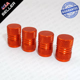 Universal Aluminum Auto Car Wheels Tire Valves Dust Stems Air Caps - Orange