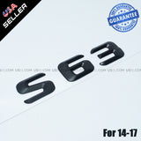 ABS Nameplate S63 Emblem 3D Matte Black Trunk Logo Badge Decoration AMG Modified