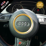 Audi Aluminum Steering Wheel Ring Logo Badge Sticker Emblem Decoration - Gold