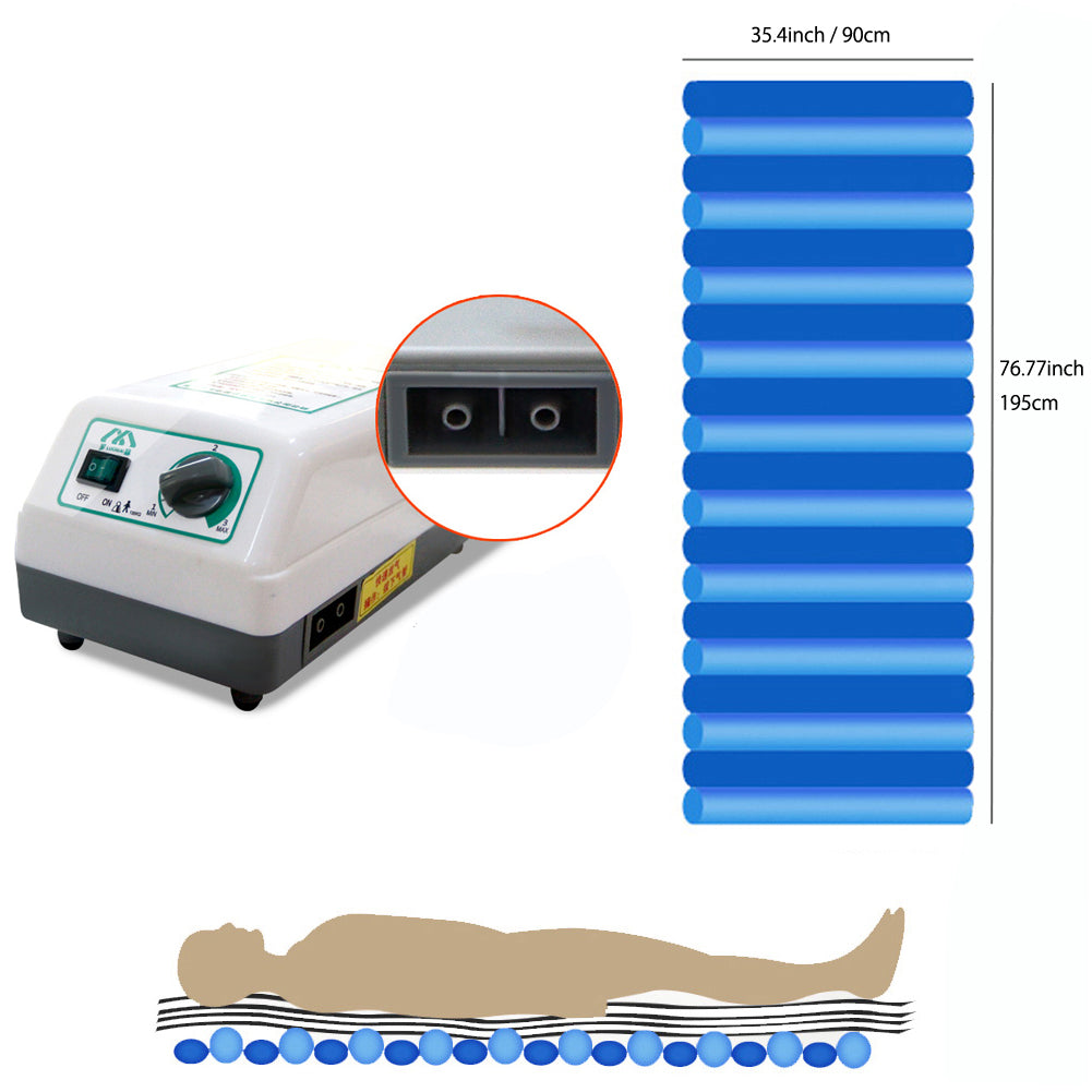 Alternating Pressure Mattress- Inflatable Bed Pad for Pressure Ulcer and Pressure Sore Treatment - Fits Standard Hospital Beds - Includes Electric Air Pump & Mattress Pad - US85.COM