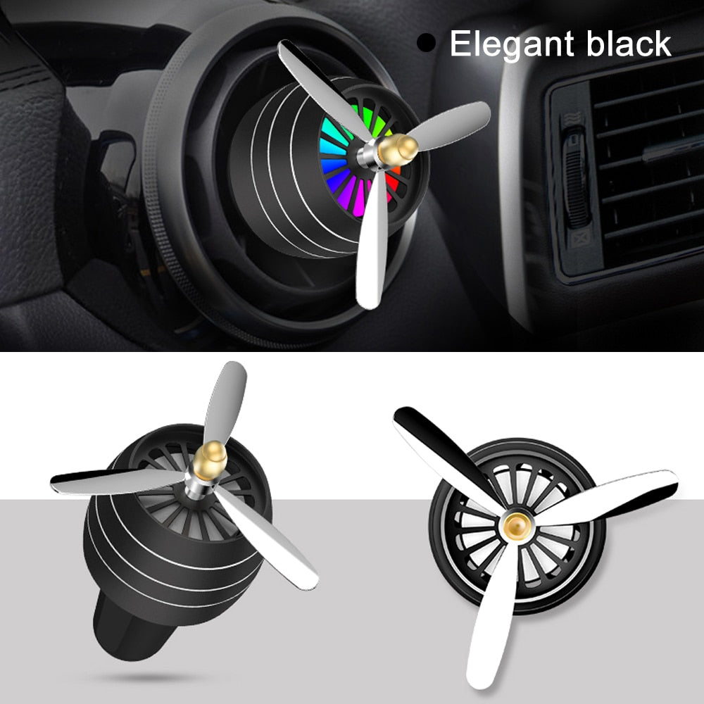 Mini LED Atmosphere Light Fan for Alloy Auto Vent Outlet Perfume Clip –
