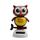 Cute Owl Birds Car Styling Solar Powered Swing Doll Dancing Shaking Head Dashboard Decoration