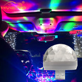 Car Mini USB Colorful  LED Light Lamp for Auto or Home Use DJ RGB  Music Holiday Party Karaoke Atmosphere Lamp Welcome Light