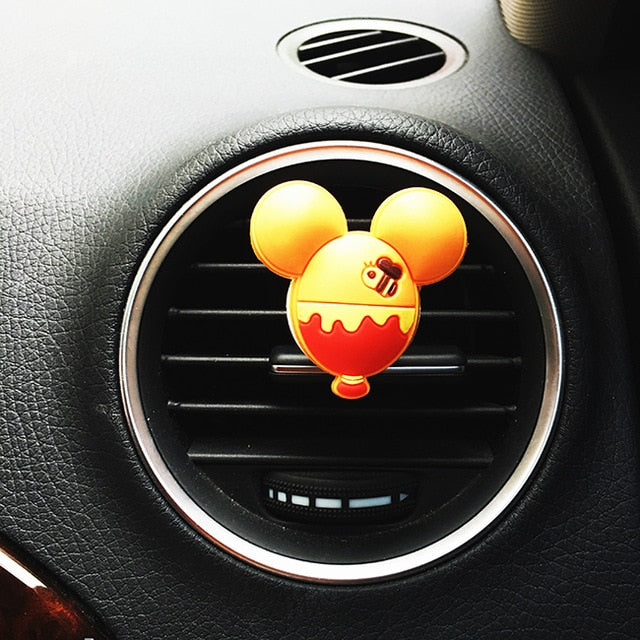 Cute Cartoon Mouse Solid Lemon Scent Perfume Clip Auto Vent Fragrance Air Freshener Automobile Accessories Decoration