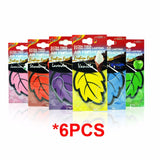 6PCS Car Air Freshener Auto Hanging Natural Vanilla scented perfume fragrance Leaf Shape car accessories interior