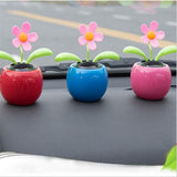 Solar Ornament Car Decoration Power SHAKING Flowerpot Car Interior