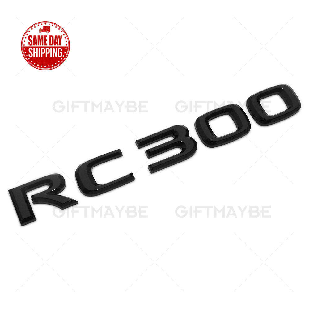 For Lexus Trunk Gloss Black RC 300 Letter Logo Badge Emblem Car Replace F-Sport