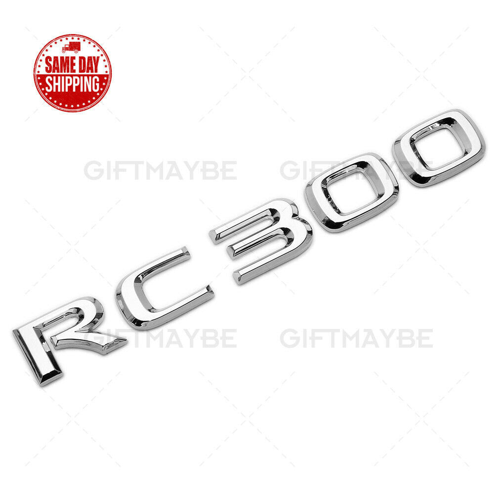 For Lexus Trunk Lid Chrome RC 300 Letter Logo Badge Emblem Car Replace F-Sport